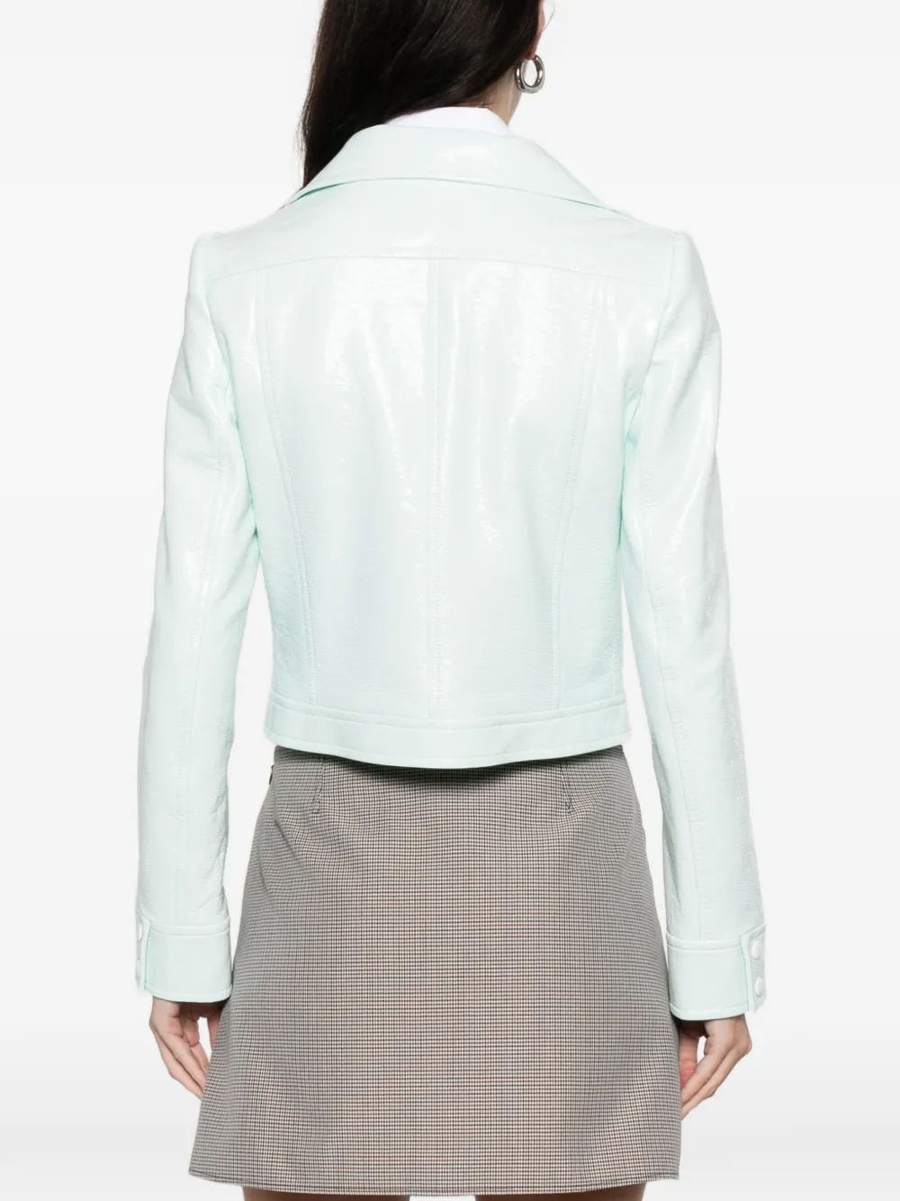 Courrèges Reedition Vinyl jack met kraag met knopen Blauw