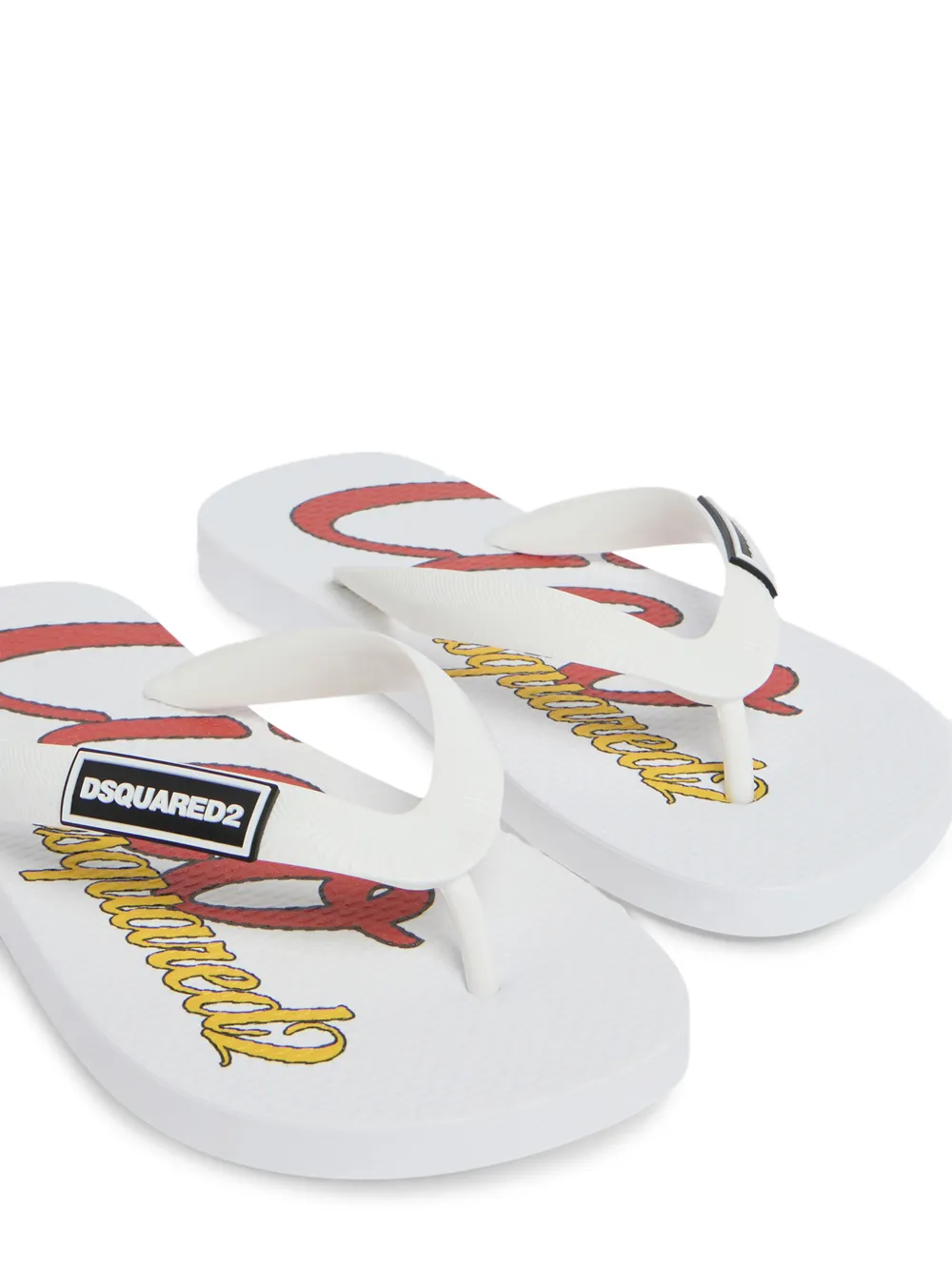 DSQUARED2 KIDS Badslippers met logodetail Wit