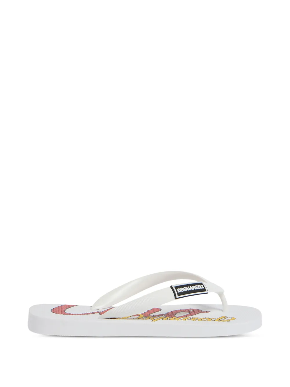 DSQUARED2 KIDS Badslippers met logodetail Wit