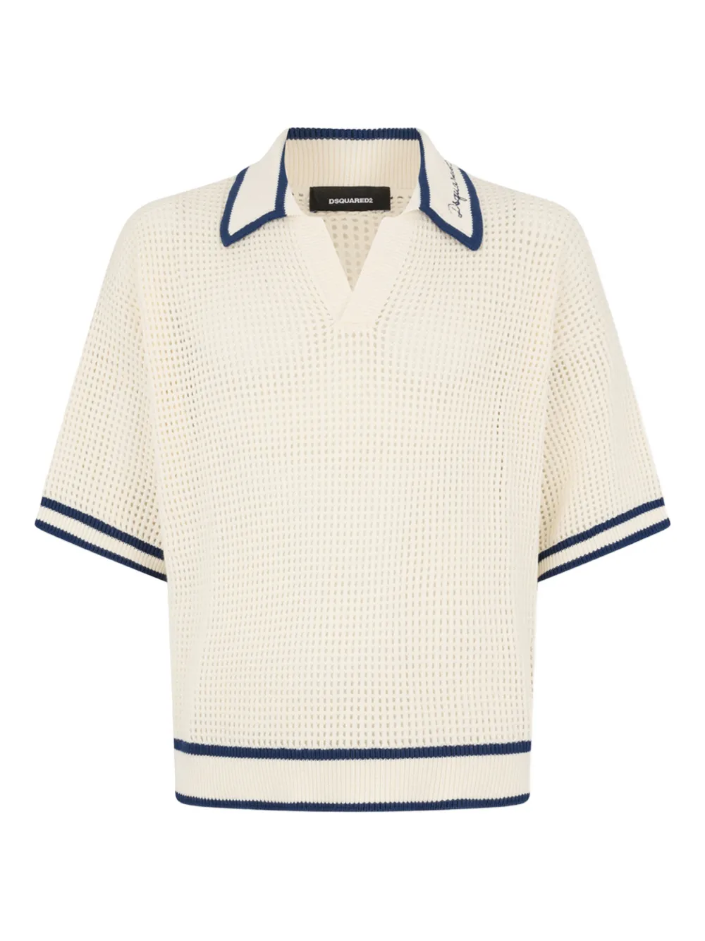 DSQUARED2 open work knit T-shirt | Neutrals | Image 1
