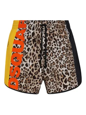 DSQUARED2 Bermuda De Praia Com Estampa De Logo | Preto | FARFETCH BR