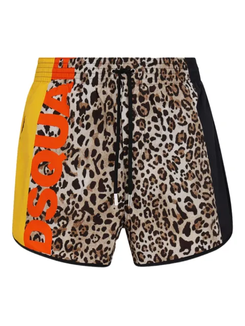 DSQUARED2 logo leopard print beachwear