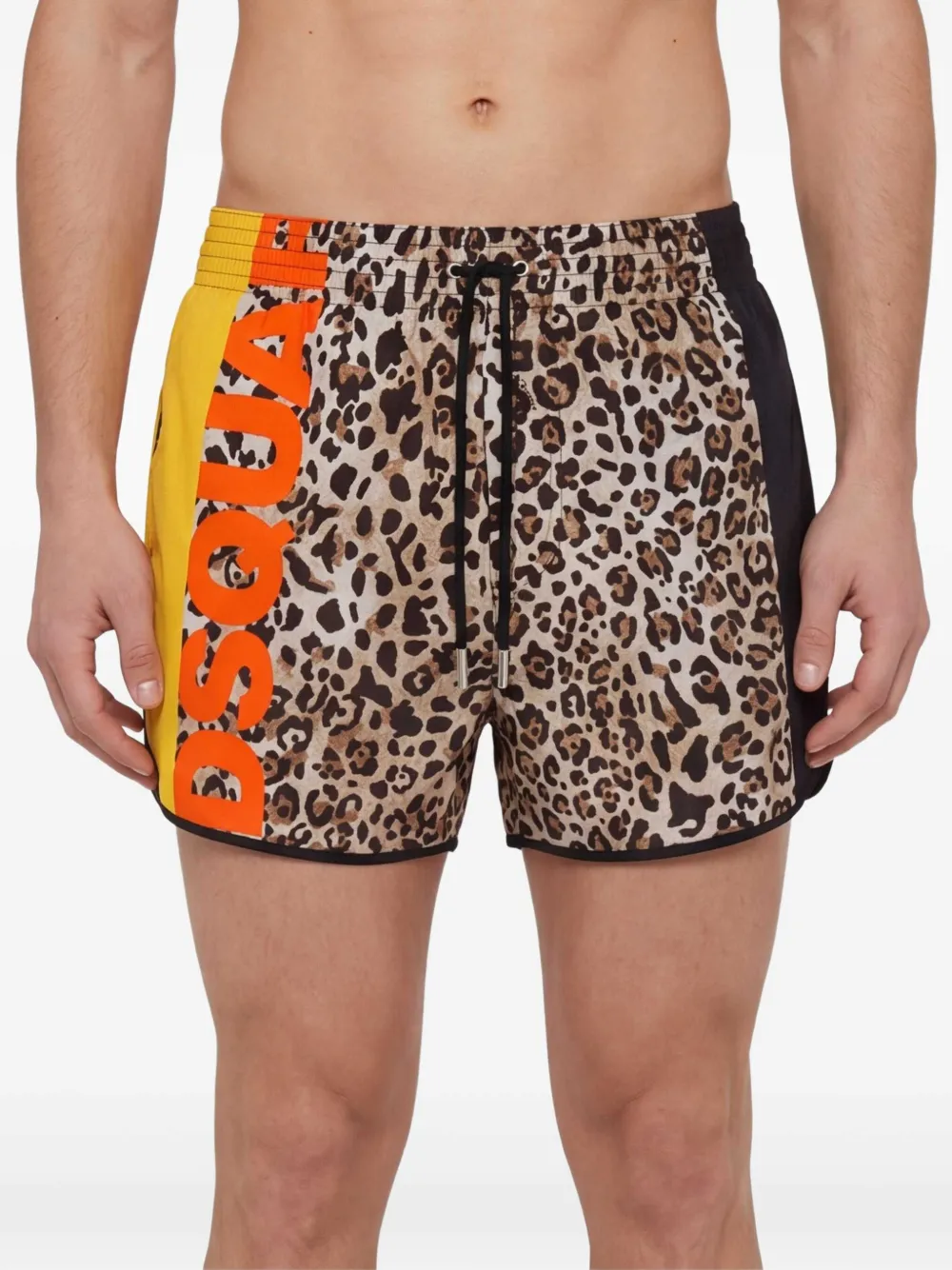 DSQUARED2 Zwembroek met luipaard-print en logo Bruin