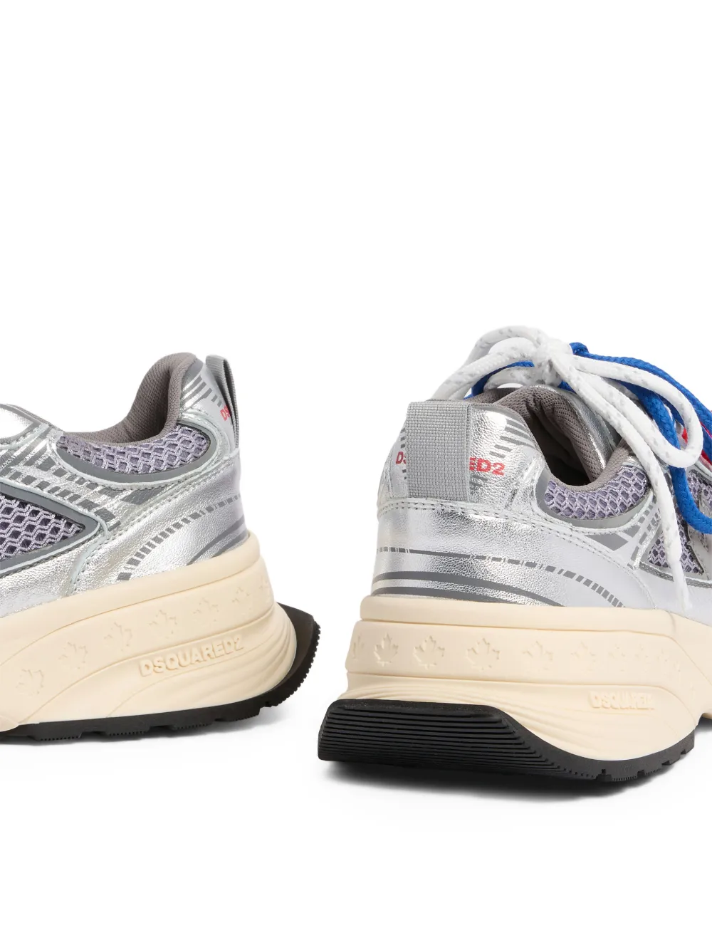 DSQUARED2 Sneakers met mesh vlak Zilver