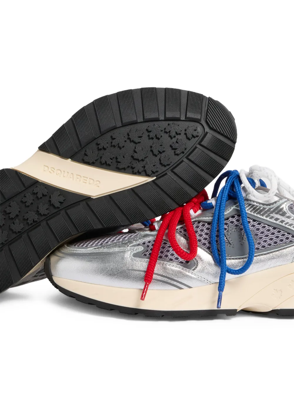 DSQUARED2 Sneakers met mesh vlak Zilver