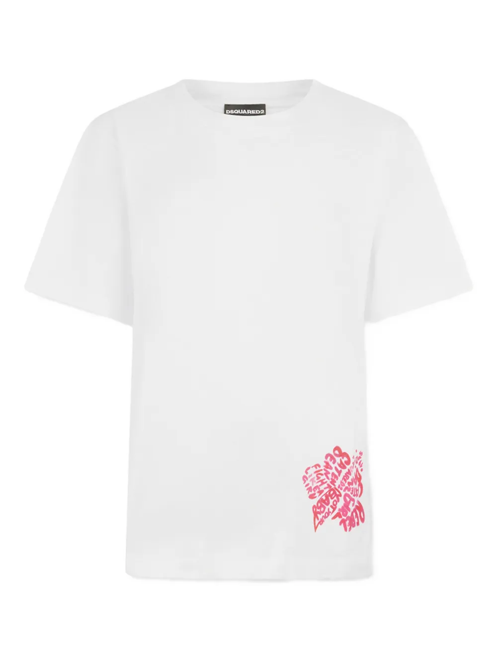 Dsquared2 Hibiscus Graphic T-shirt In White
