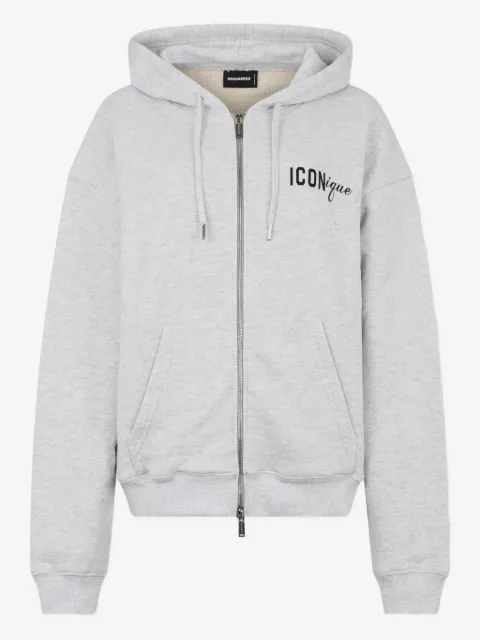 DSQUARED2 ICONique boyfriend fit zipped hoodie