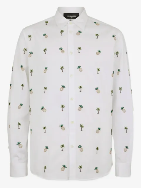 DSQUARED2 chemise à broderies ananas et palmiers