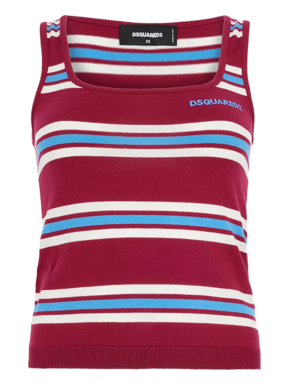 Dsquared2 Striped Knit Tank Top In Red