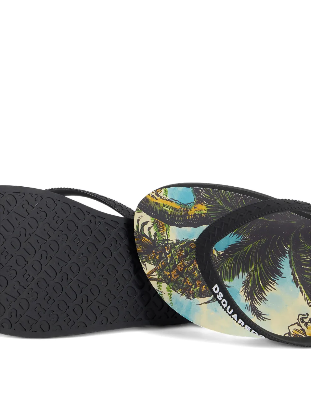DSQUARED2 Teenslippers met grafische print Zwart