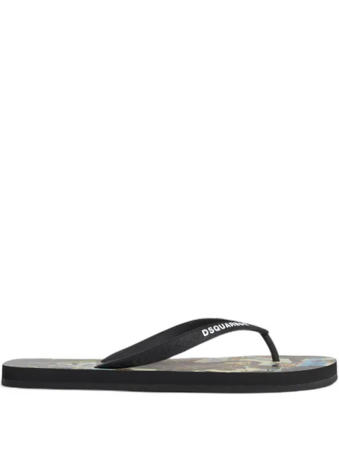 DSQUARED2 graphic-print flip flops