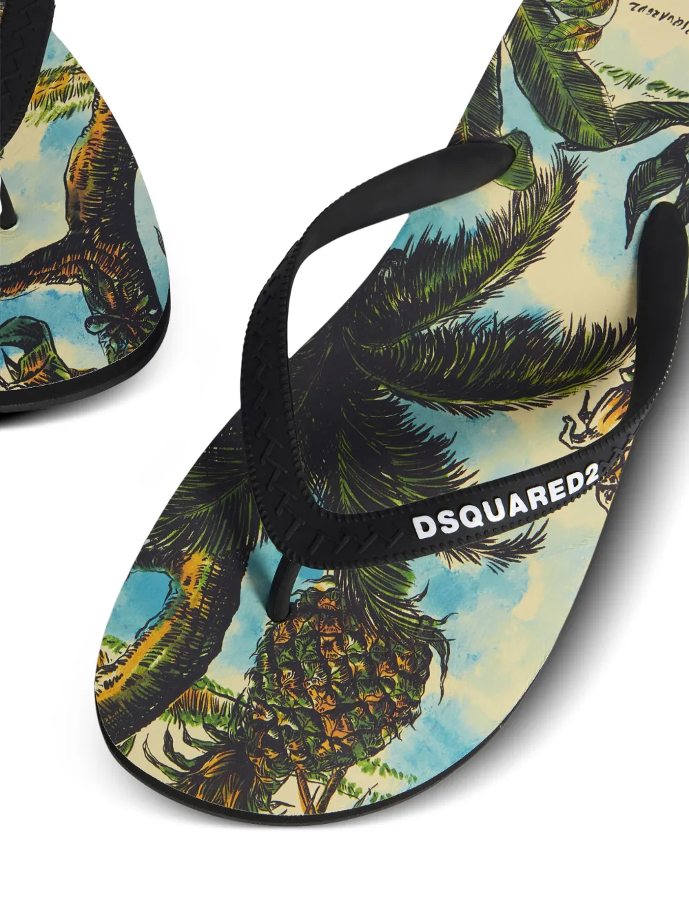 DSQUARED2 Teenslippers met grafische print Zwart