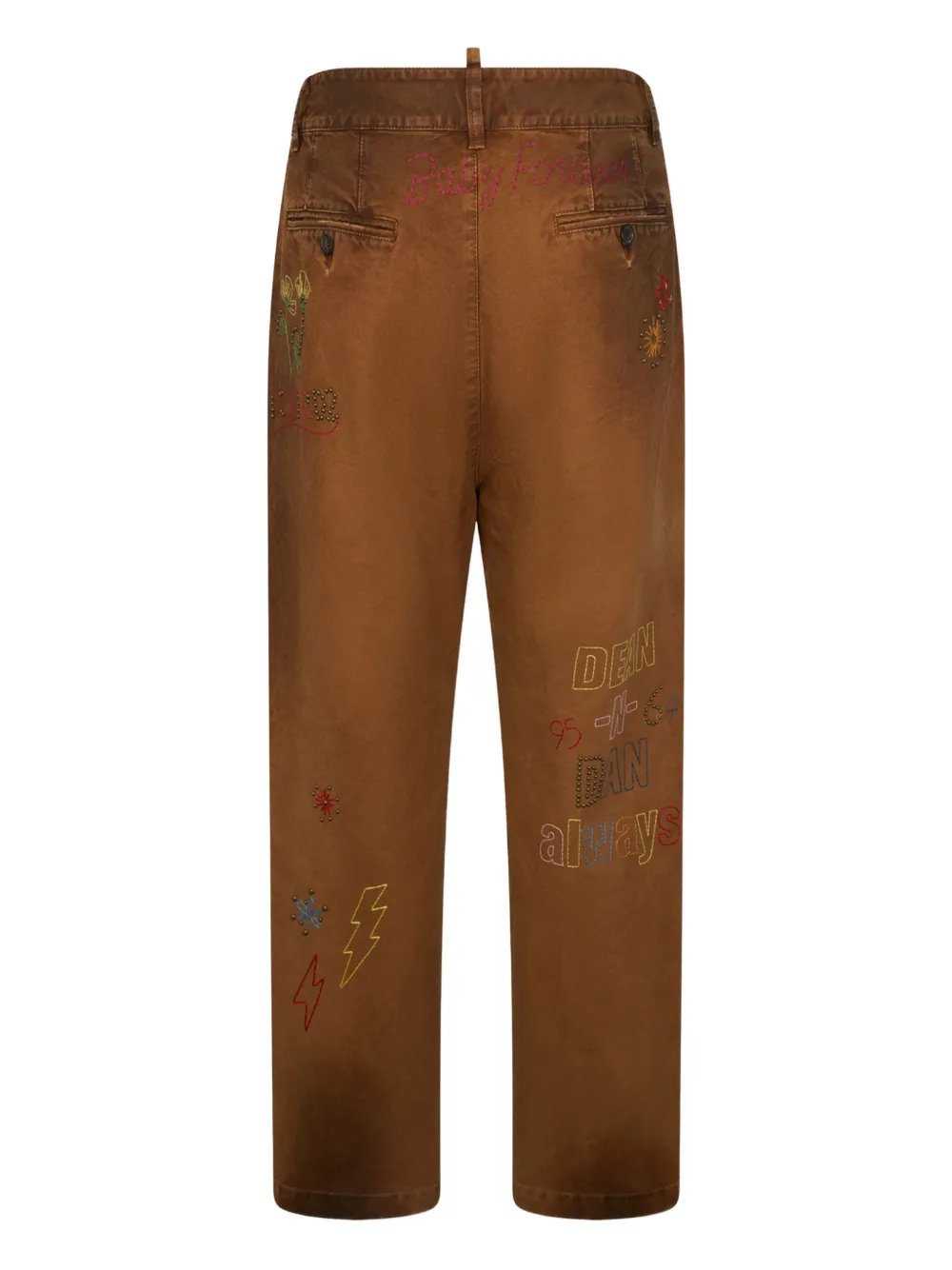 DSQUARED2 Scribbles straight broek Bruin