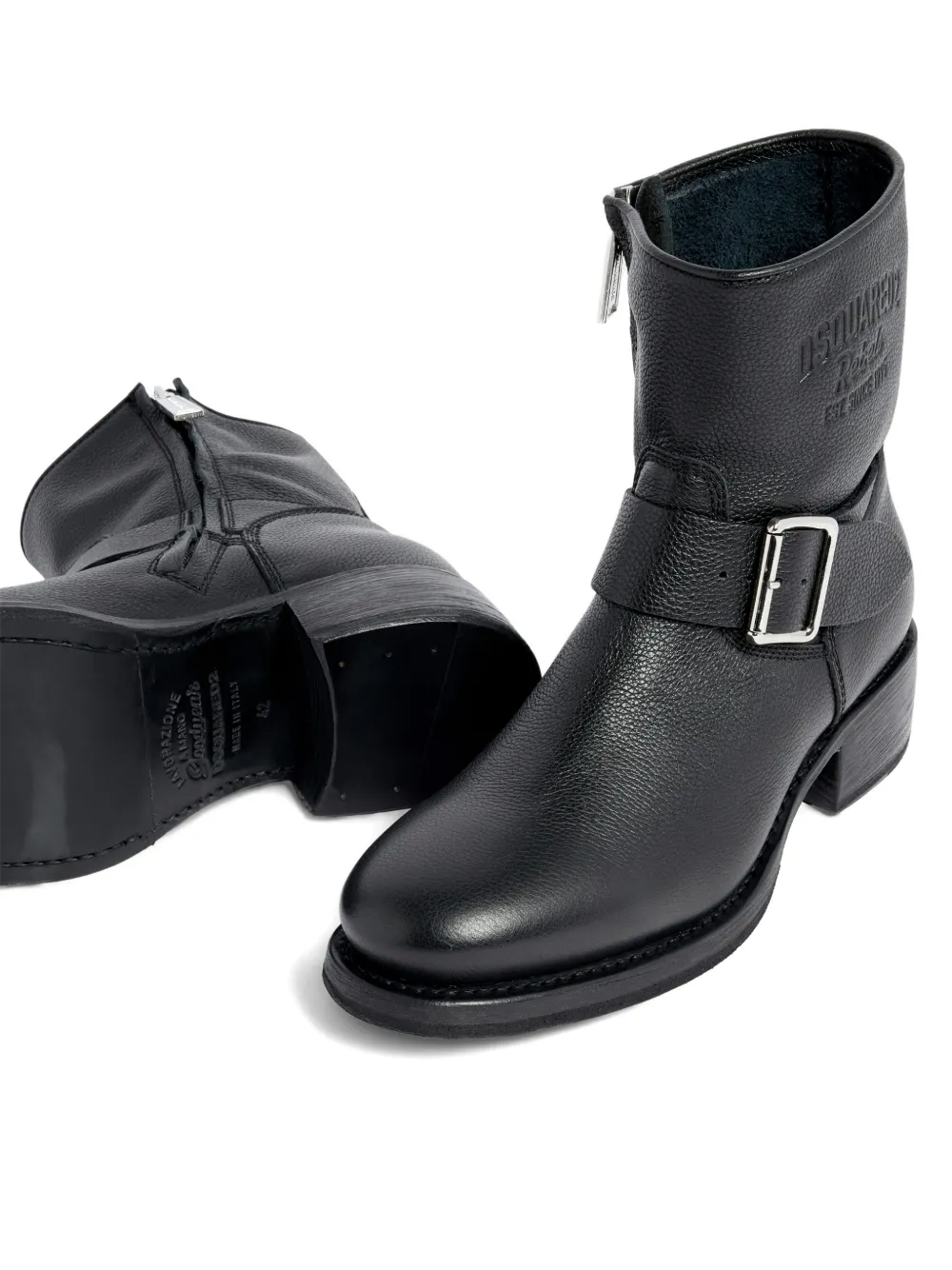 DSQUARED2 Enkellaarzen met gesp Zwart