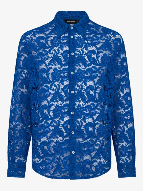 DSQUARED2 camisa manga larga con encaje rebrodé