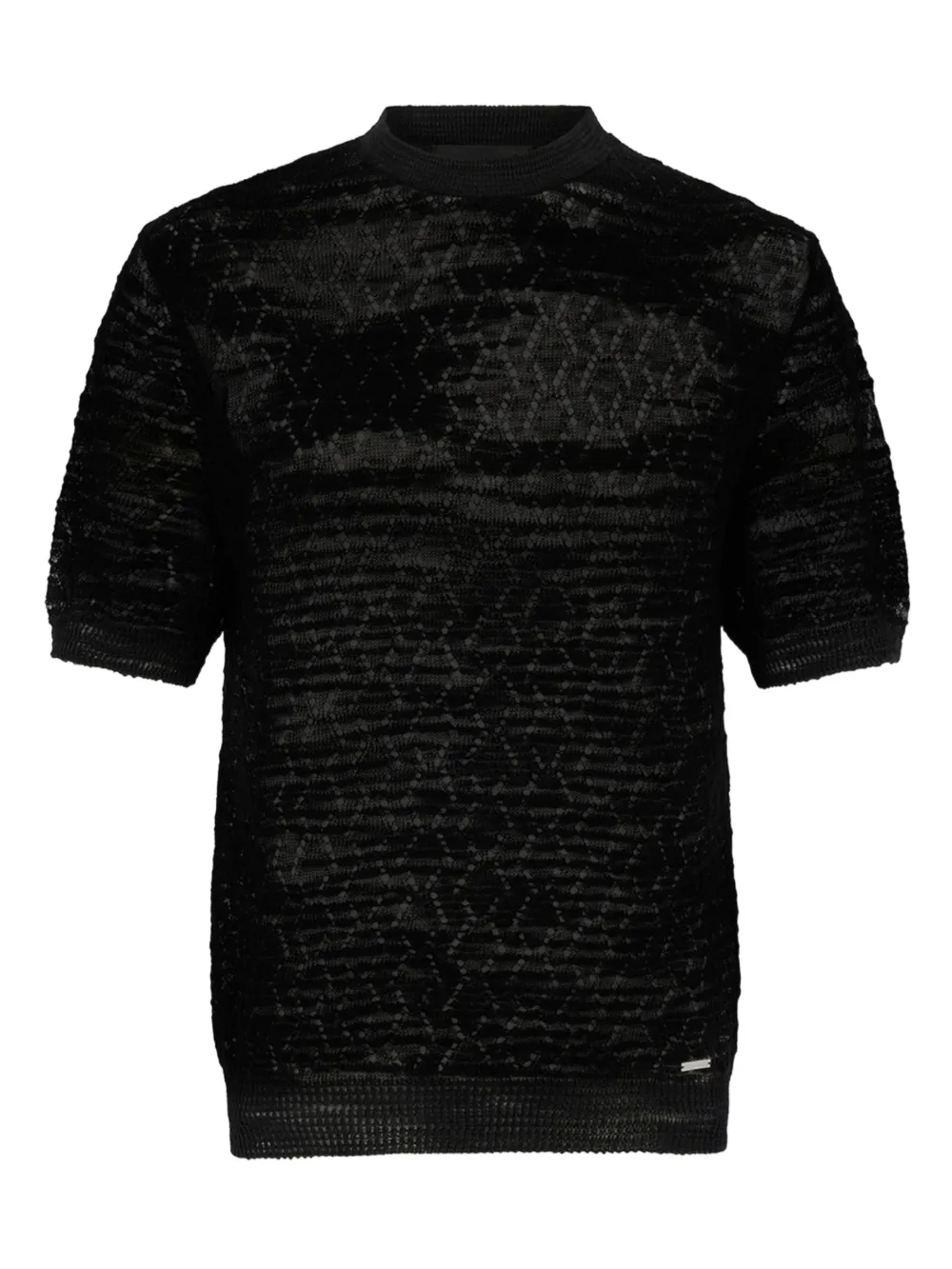DSQUARED2 open work knit t-shirt - Nero