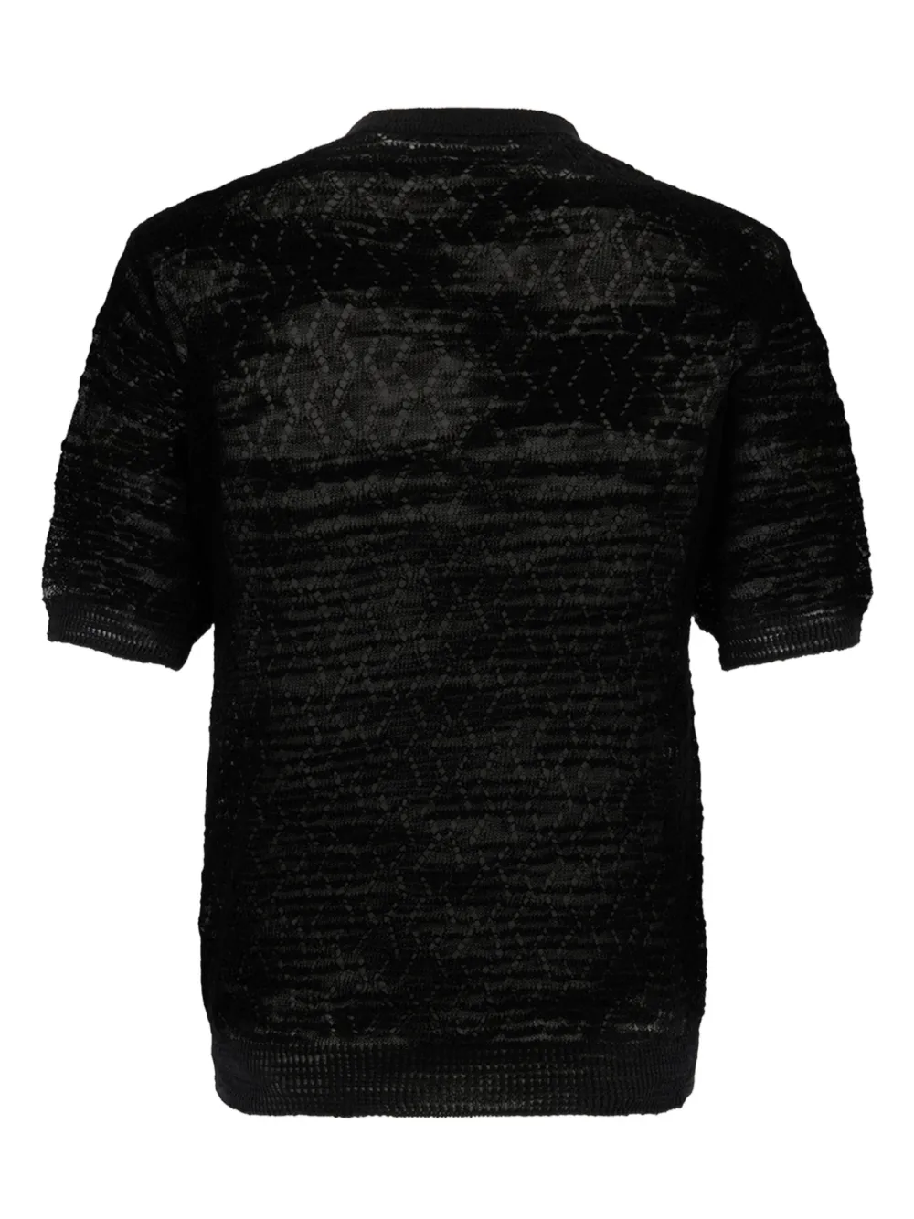 DSQUARED2 open work knit t-shirt - Zwart