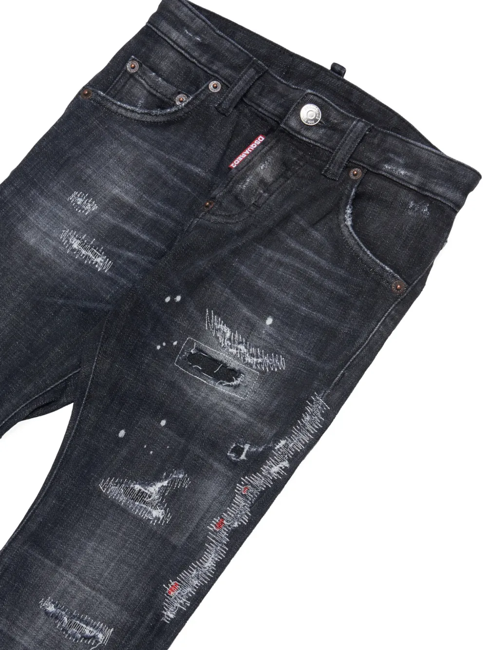  Dsquared2 Kids Distressed Patchwork Junior Jeans - Black 