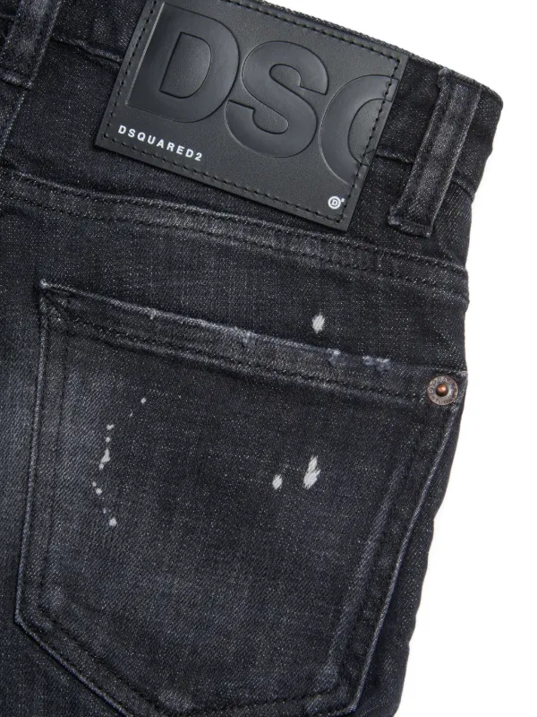DSQUARED2 KIDS Distressed Patchwork Junior Jeans | Black | FARFETCH ZA