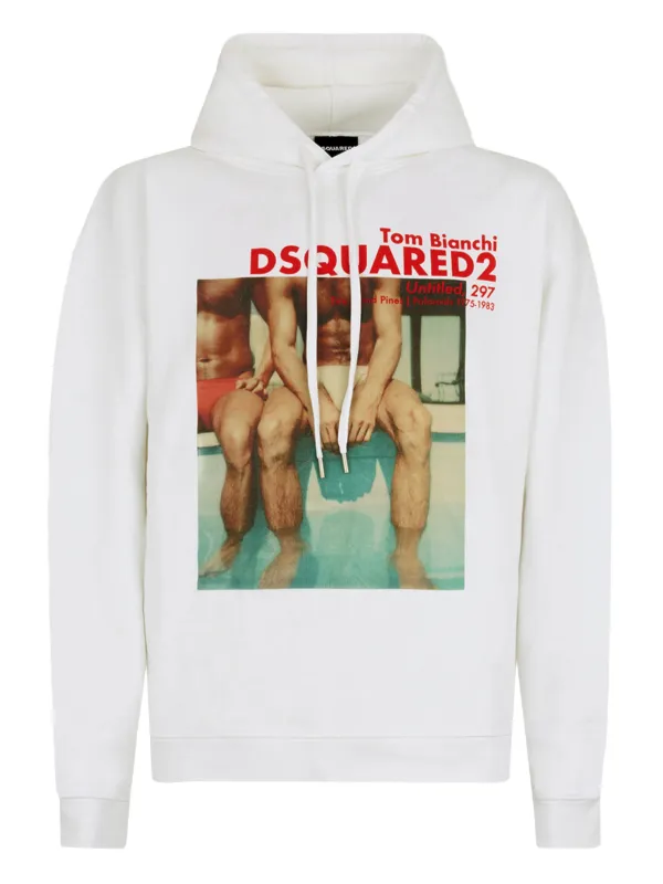 DSQUARED2 Tom Bianchi グラフィック パーカー | ホワイト | FARFETCH JP