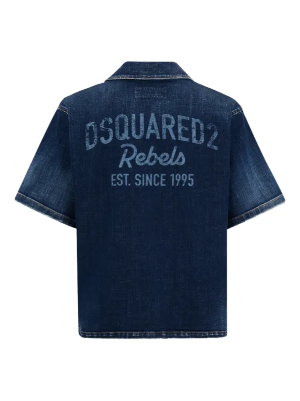 DSQUARED2 Dark Wash short-sleeves Shirt | Blue | FARFETCH