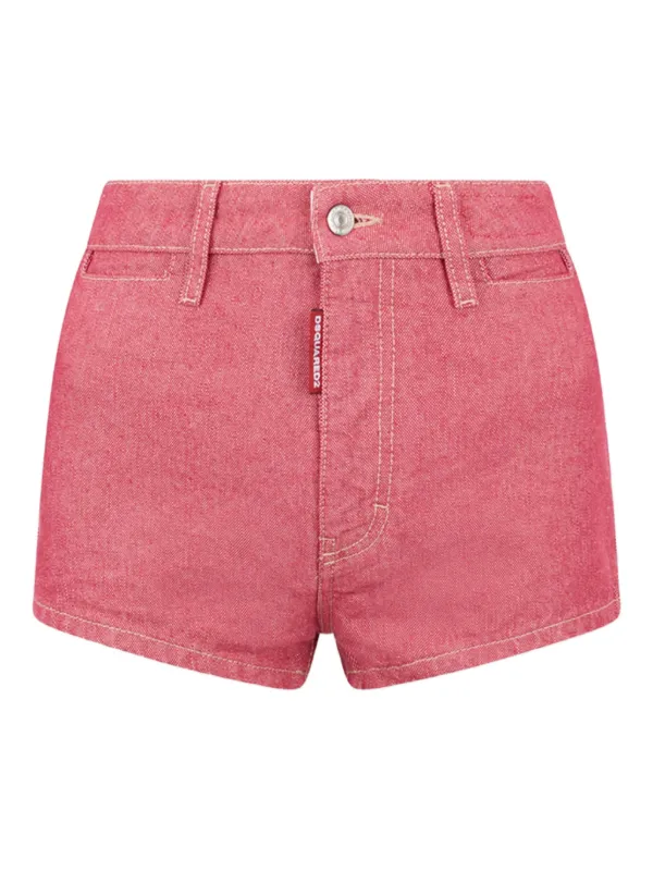 DSQUARED2 ハイウエスト デニムショートパンツ | ピンク | FARFETCH JP