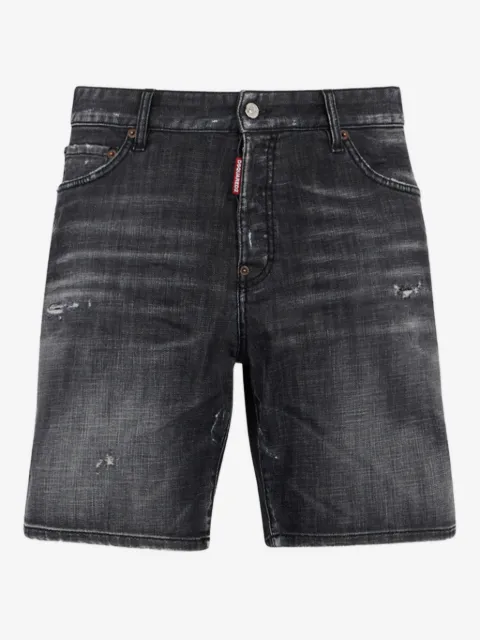 DSQUARED2 شورت جينز بتأثير باهت
