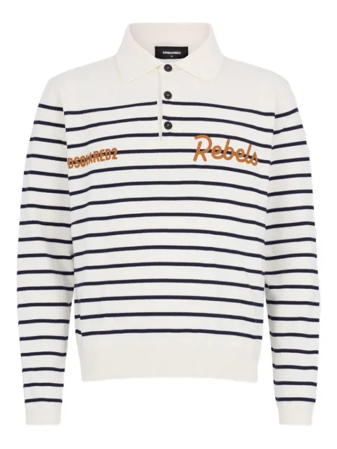 DSQUARED2 striped long-sleeves polo shirt