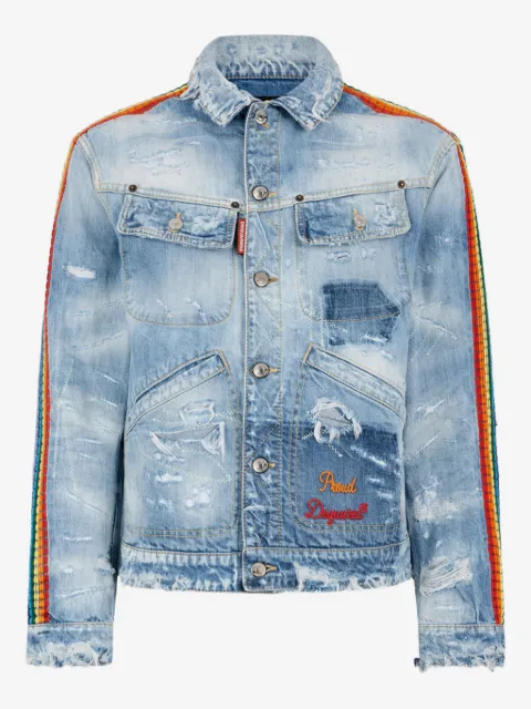 DSQUARED2 rainbow wash denim jacket