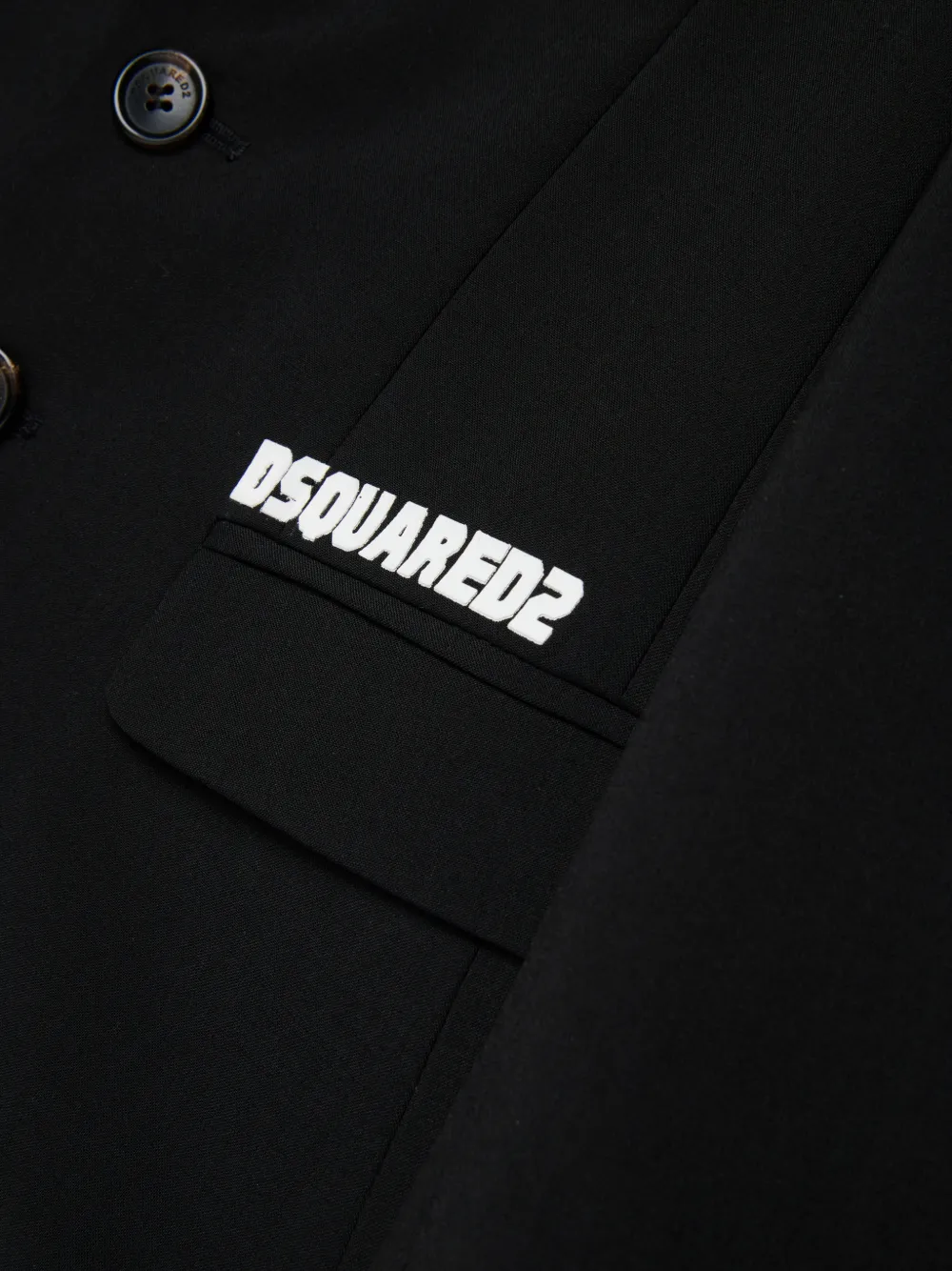 DSQUARED2 KIDS Blazer met capuchon en knopen Zwart