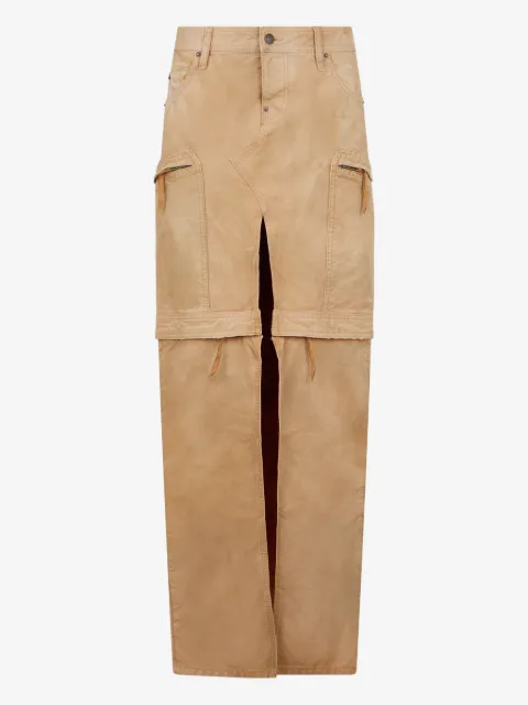 DSQUARED2 utility distressed long skirt
