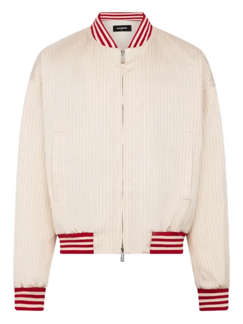 DSQUARED2 Baseball 80's pinstriped bomber jacket