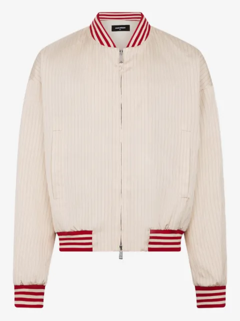DSQUARED2 veste bomber Baseball 80's à fines rayures