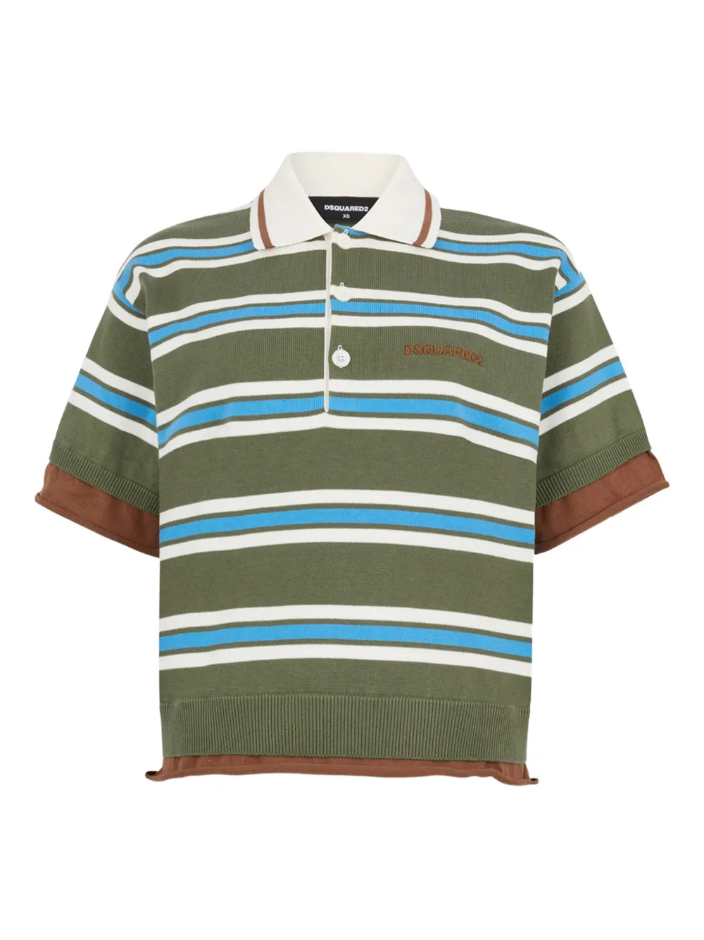 DSQUARED2 striped knit polo shirt - Green