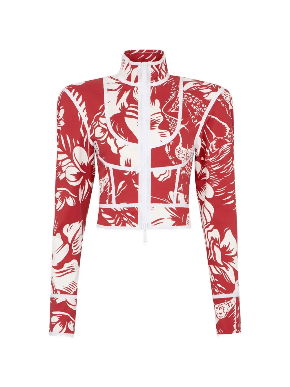DSQUARED2 Giacca floreale con zip - Rosso