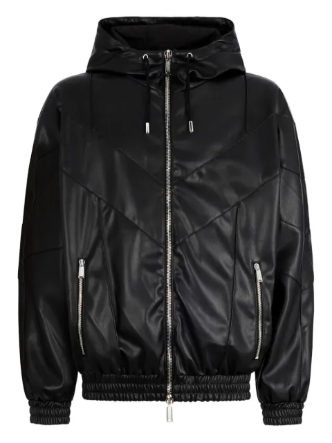 DSQUARED2 zipped faux leather jacket