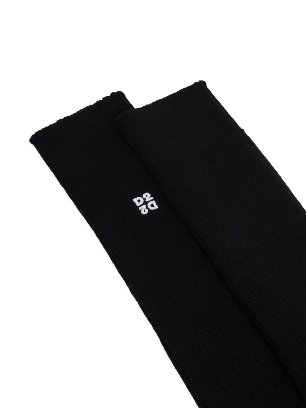  Dsquared2 Ribbed Logo Socks - Black 