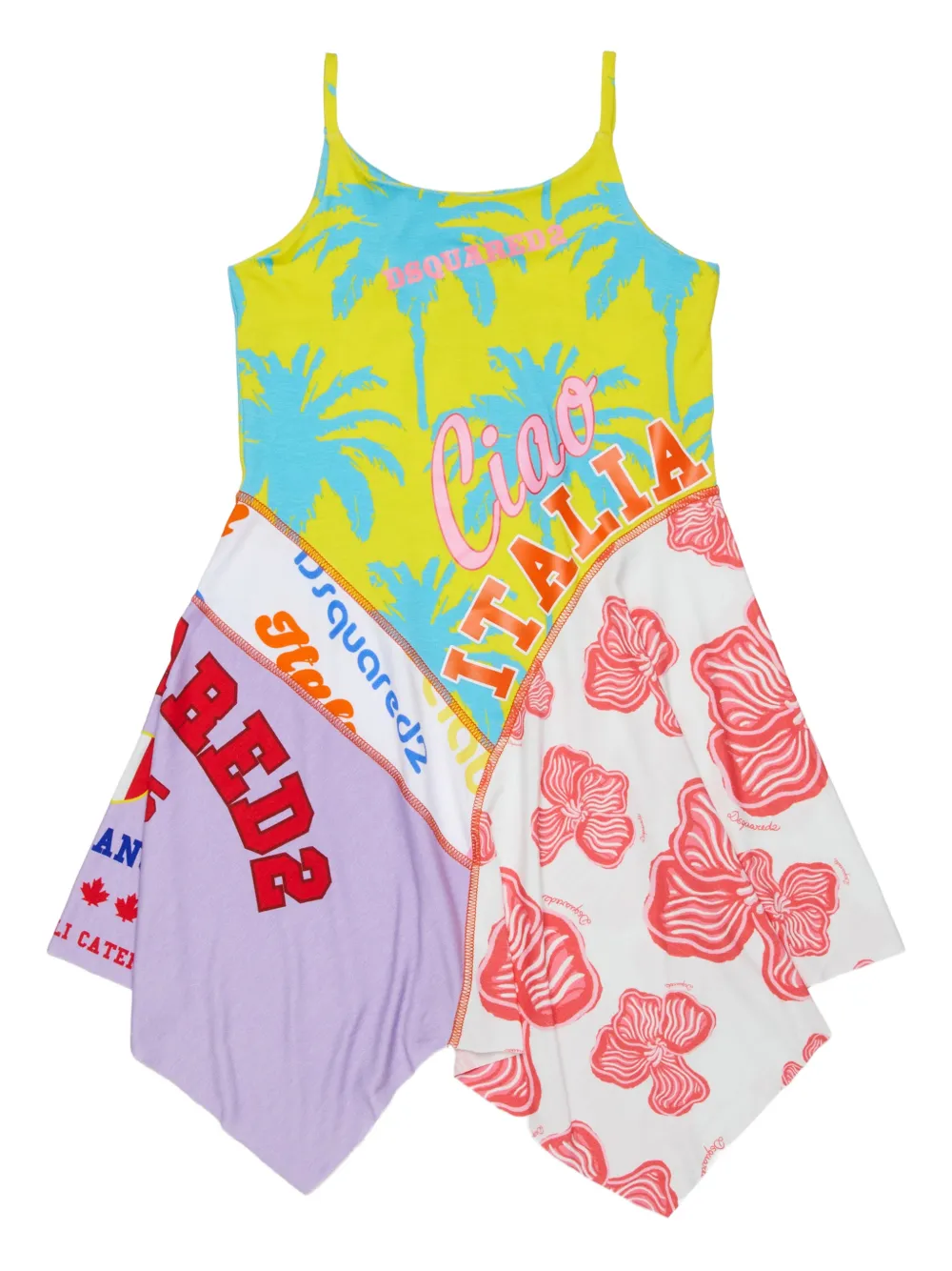 DSQUARED2 KIDS Abito con design patchwork - Giallo