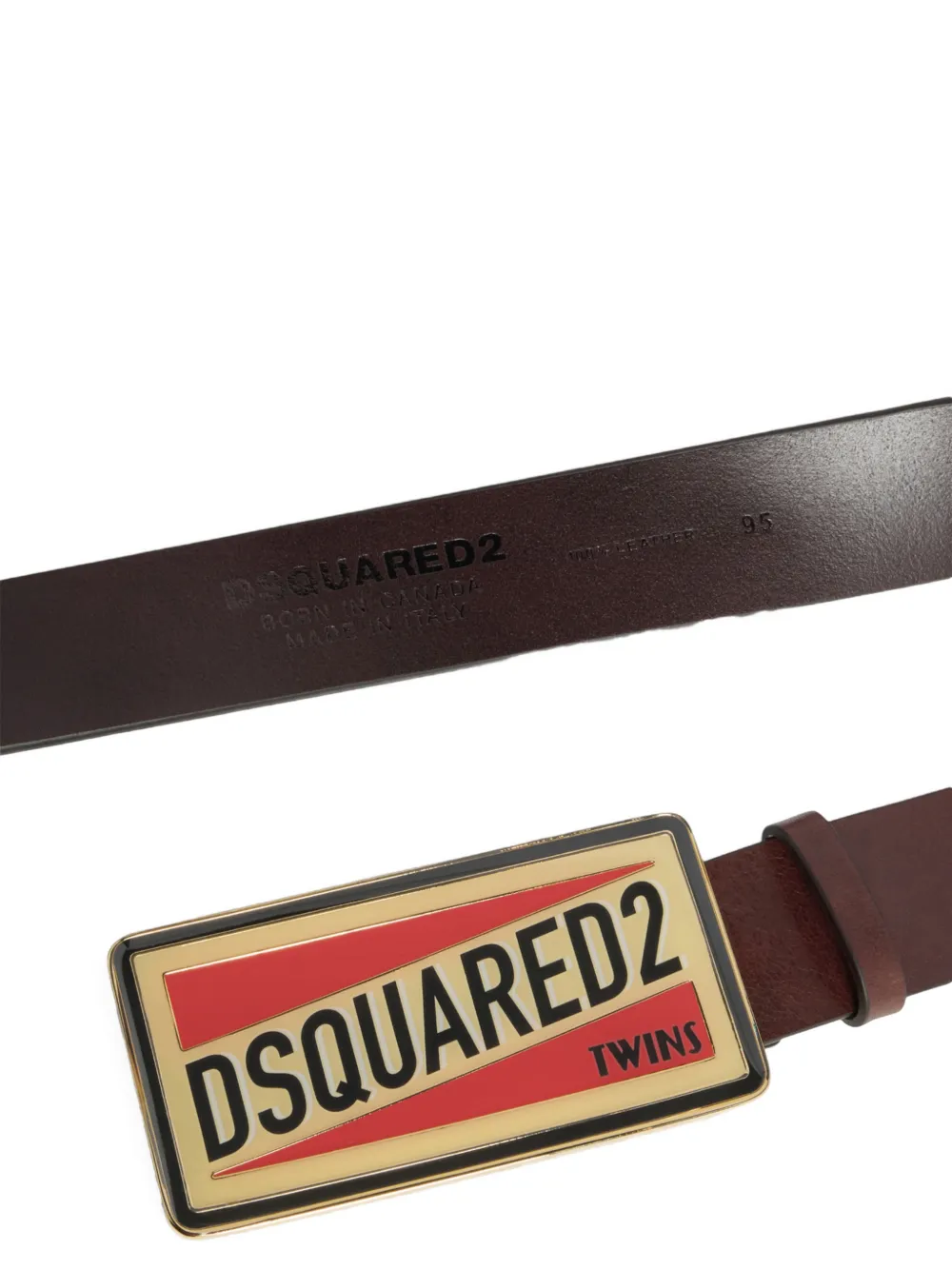DSQUARED2 Riem met logoplakkaat Bruin