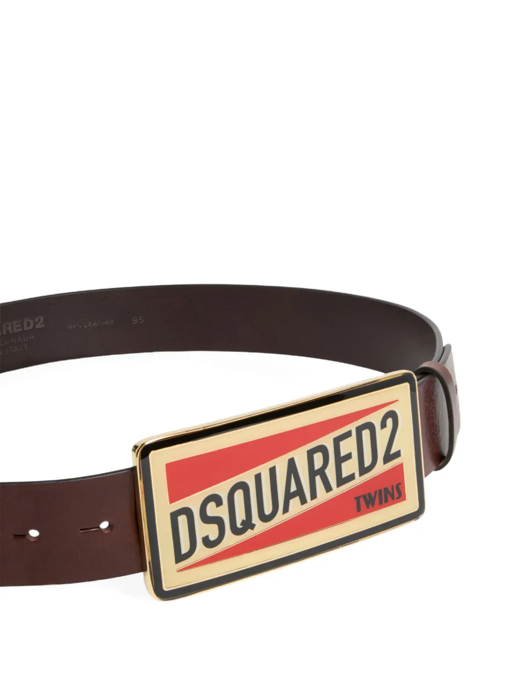  Dsquared2 Logo Plaque Belt - Brown 