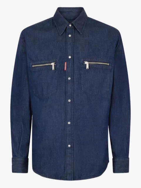 DSQUARED2 wet and dry denim biker shirt