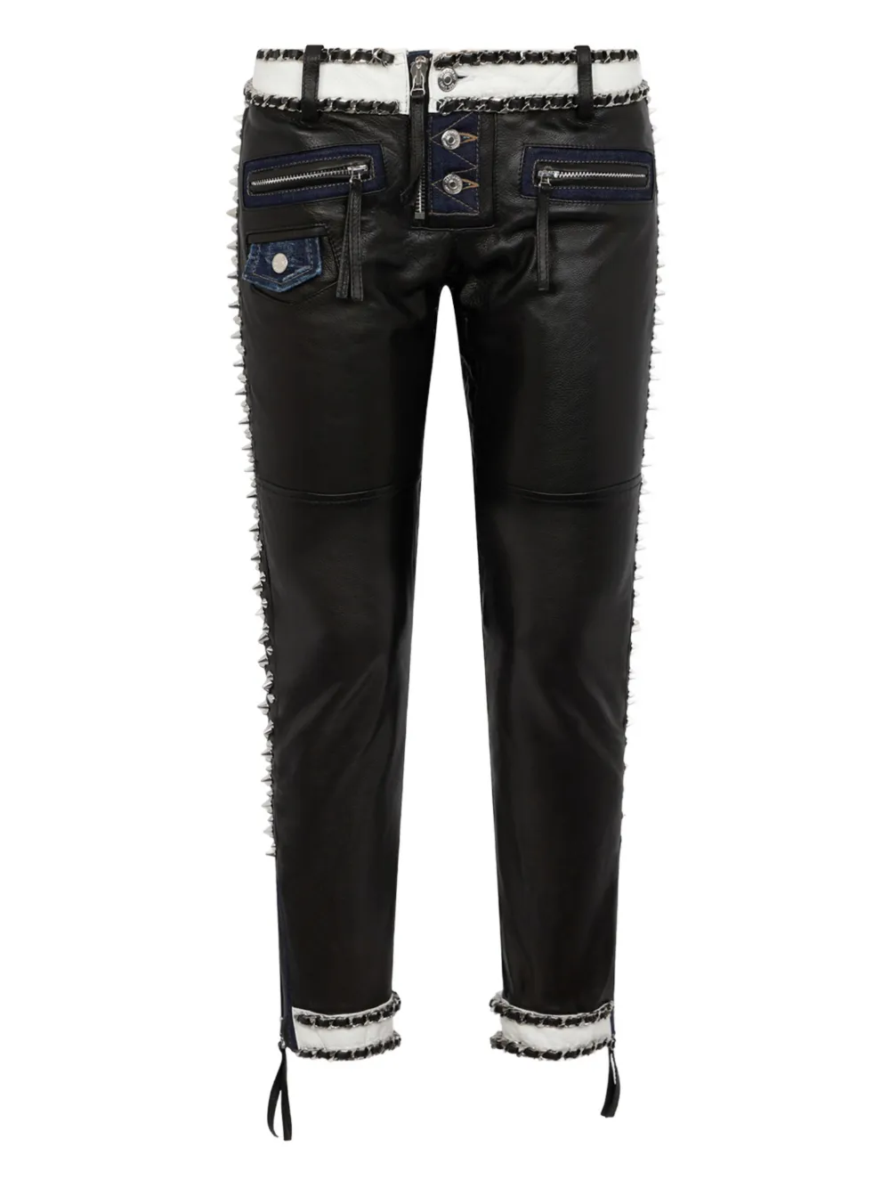 DSQUARED2 Pantaloni biker con borchie - Nero