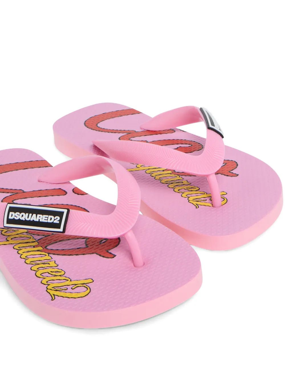 DSQUARED2 KIDS Badslippers met logodetail Roze