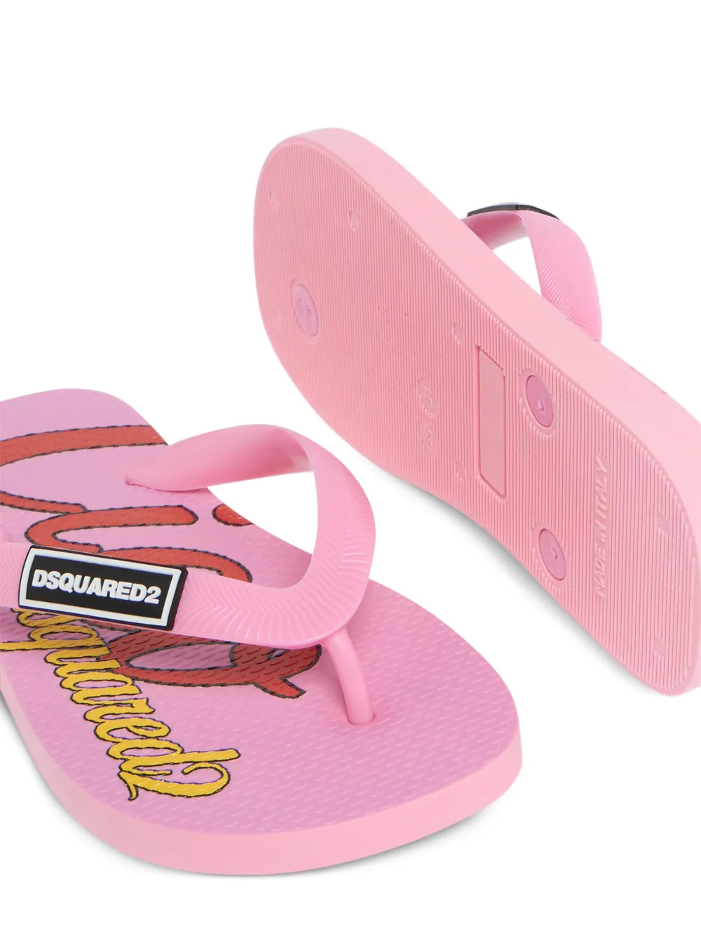 DSQUARED2 KIDS Badslippers met logodetail Roze