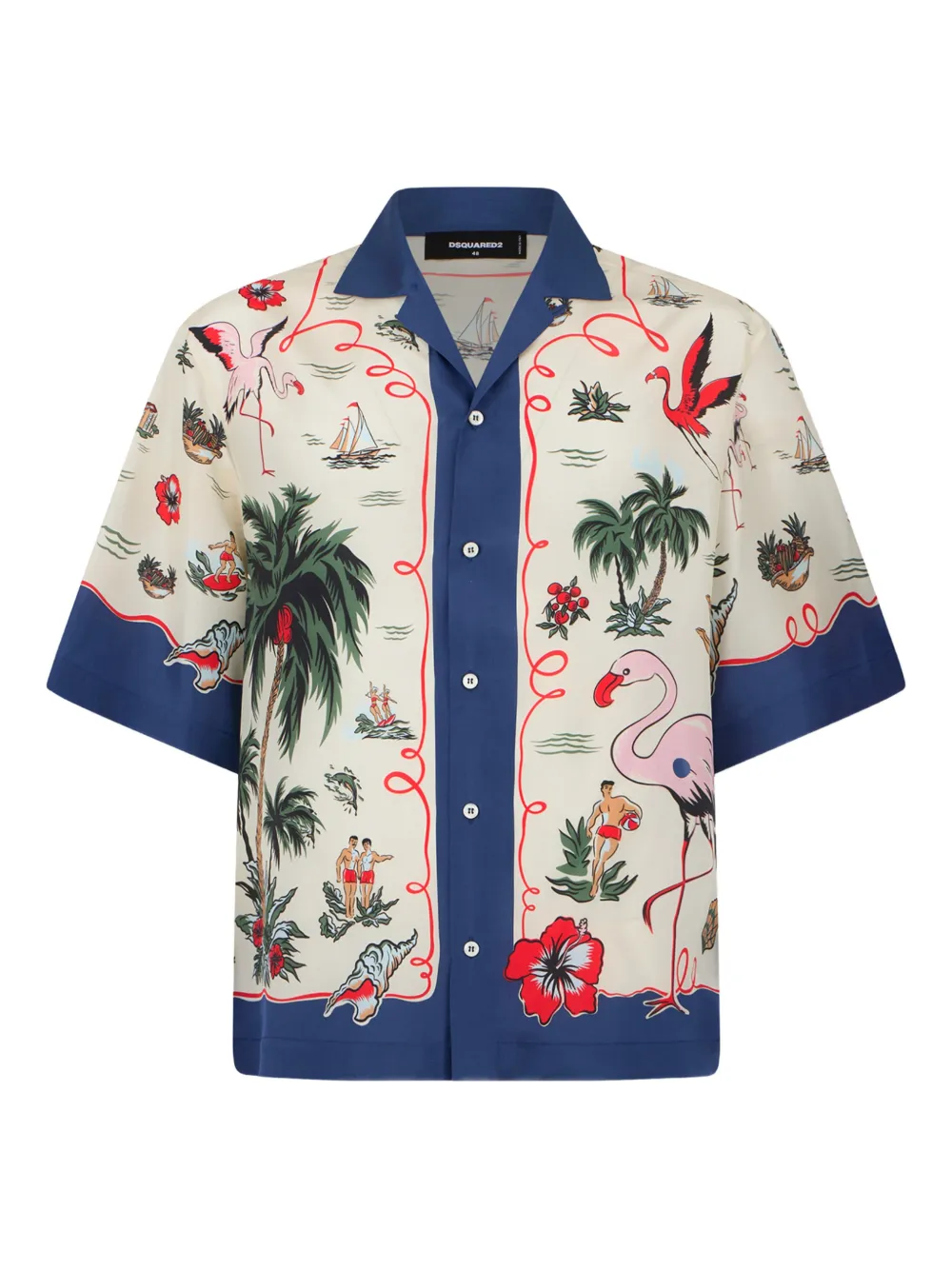 DSQUARED2 Camicia Aloha a fantasia - Toni neutri