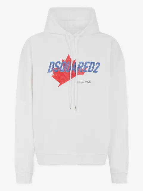 DSQUARED2 hoodie con motivo de hoja de arce