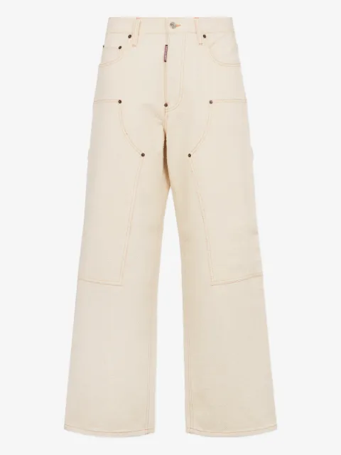 DSQUARED2 raw wash shiny baggy carpenter jeans