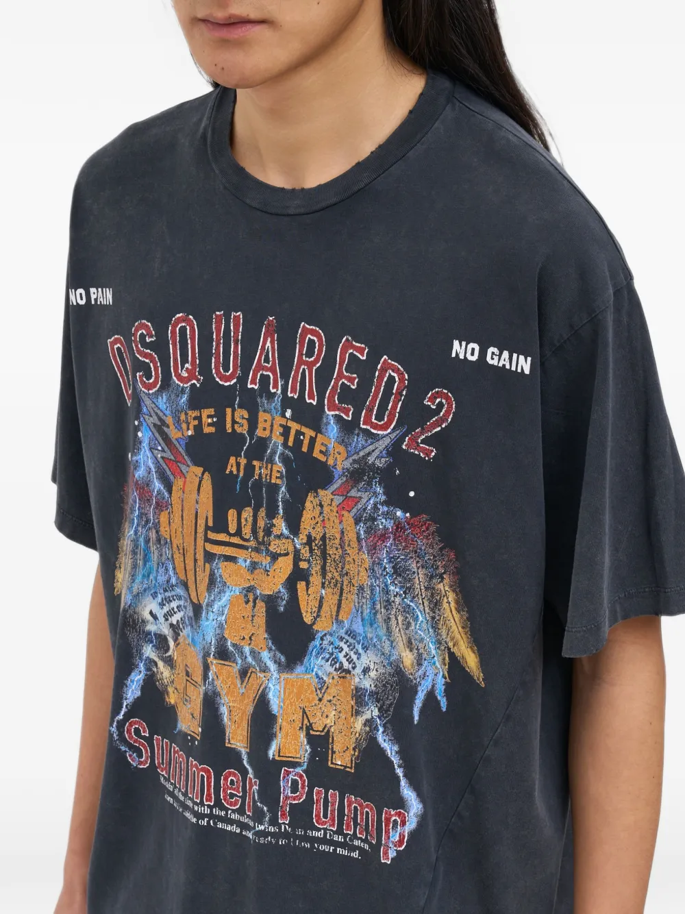 DSQUARED2 Rock Wash Iron T-shirt met korte mouwen Grijs