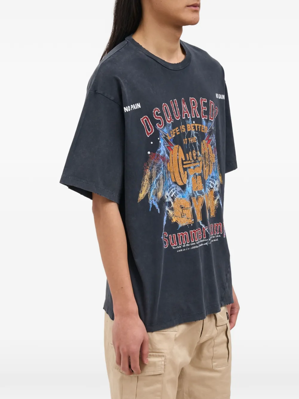 DSQUARED2 Rock Wash Iron T-shirt met korte mouwen Grijs