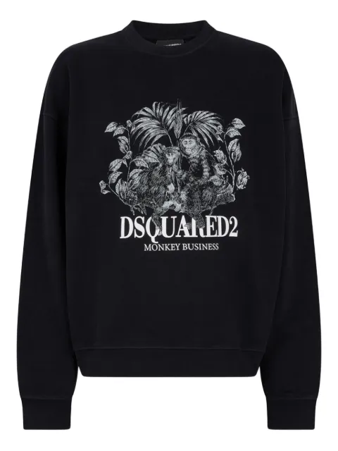 DSQUARED2 كنزة برقبة مستديرة وطبعة 'مونكي بيزنيس'